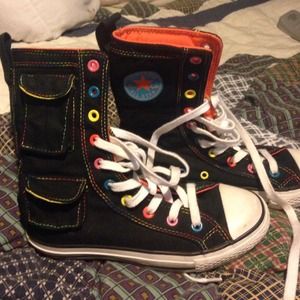 Converse size 6 w/4 kids. Multicolor. Barely worn.