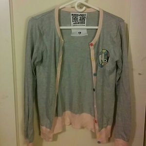 Sweater grey and pink cardigan