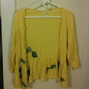 Yellow cardigan
