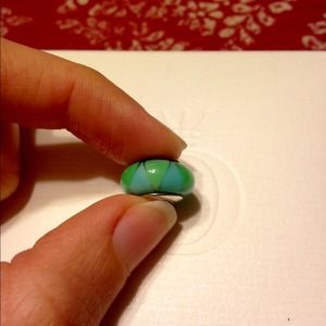 PANDORA Green Triangle Murano Charm