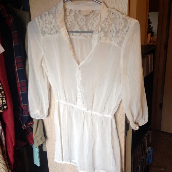 Sheer Top with Lace