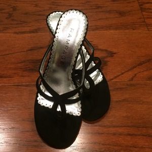 Women's black strappy heels!  Wore once - size 6!