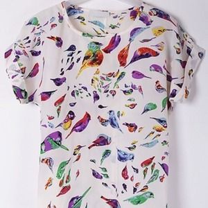 Chiffon bird shirt
