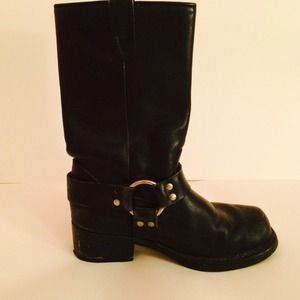 Black leather boots