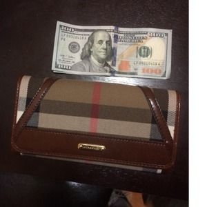 SOLD!!  Burberry Penrose Checkbook Wallet