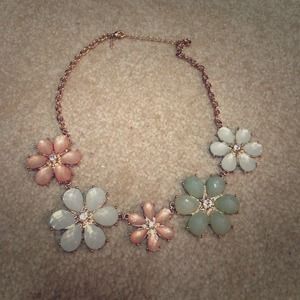 Beautiful Pastel Floral Statement Necklace!