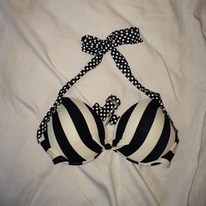 Striped Push Up Bikini Top