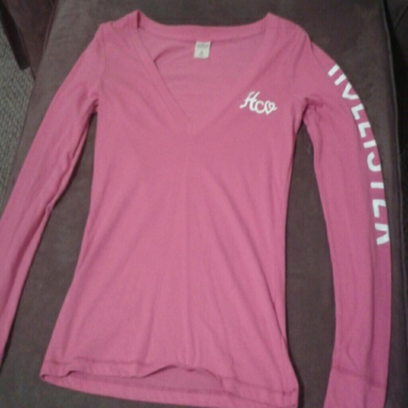 Hollister hot pink long sleeve top