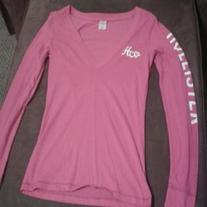 Hollister hot pink long sleeve top
