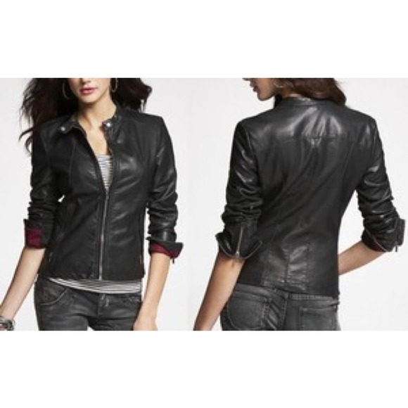 Express Jackets & Blazers - Black moto-style leather jacket