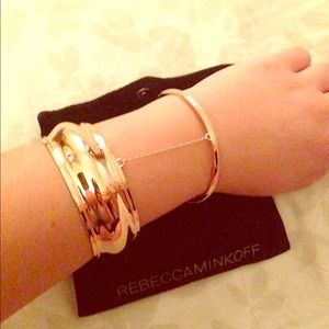 Rebecca Minkoff double band bangle w/ storage bag