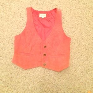 Pink leather vest
