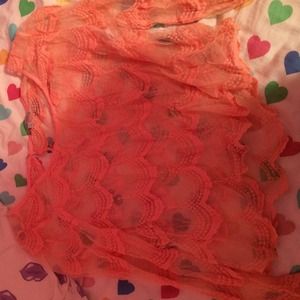 A pink laced shirt
