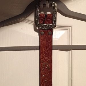 Fossil leather studded belt size m