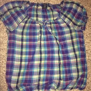 Plaid short sleeve shirt
