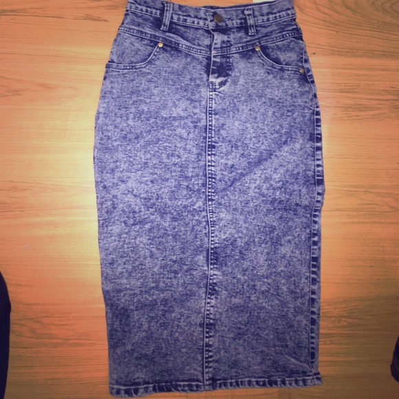 F21 denim pencil skirt