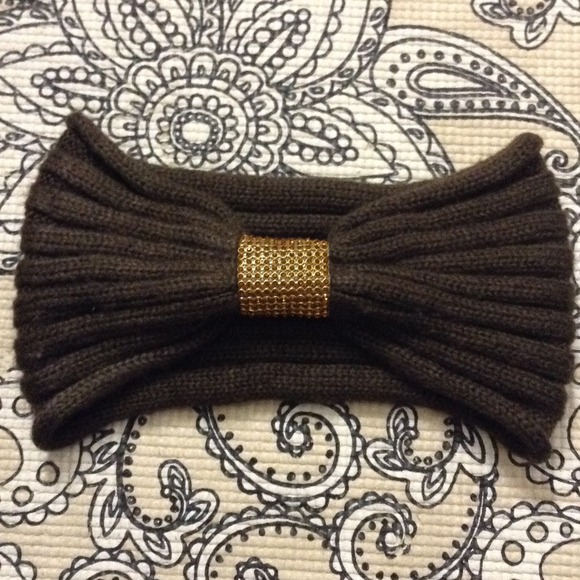 Brown rhinestone head wrap