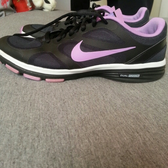 Black and purple nike sneakers