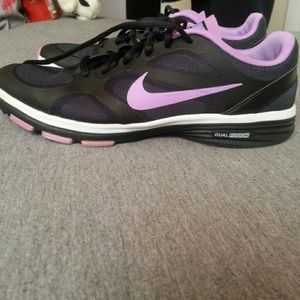 Black and purple nike sneakers