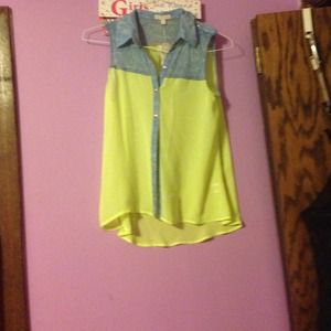Neon with denim shirt