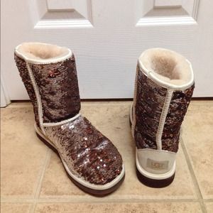 Sequin UGGs in "Champagne"
