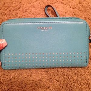 Authentic turquoise coach wallet