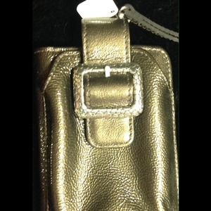 BRIGHTON AUTHENTIC NEW METALLIC LEATHER PHONE CASE