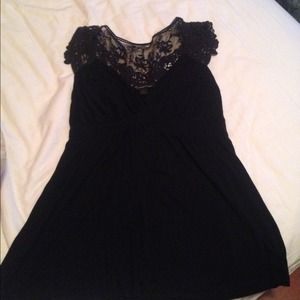 Black shirt with lace design back