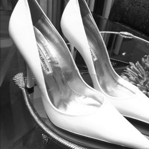 Charles David white stilettos