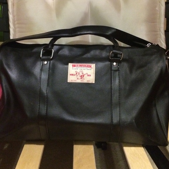 True Religion leather duffel