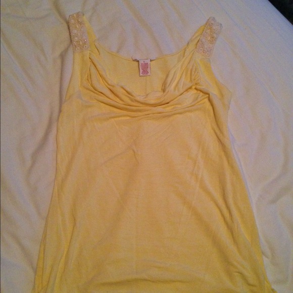 Yellow fancy tank top