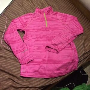 pink green half zip Nike jacket