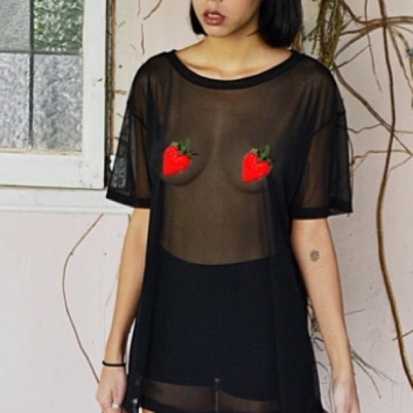 Black Mesh Top