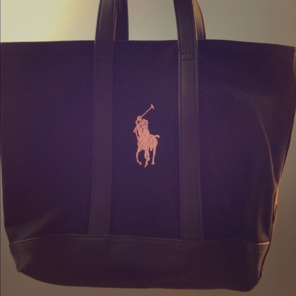Polo Ralph Lauren black canvas tote