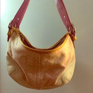 Pink and cream Coach purse