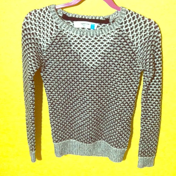 Speckled black and white sweater