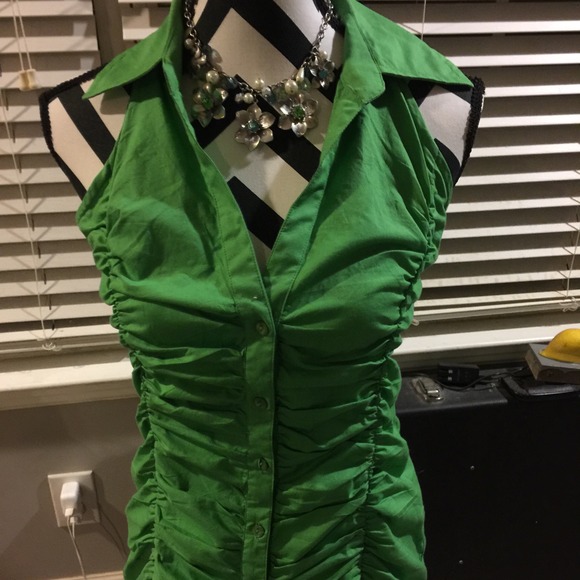 Green halter top!