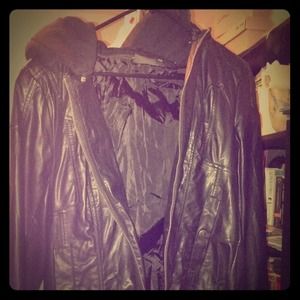 Black faux leather jacket