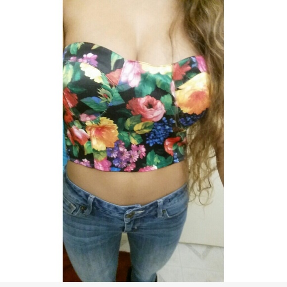 a floral bustier