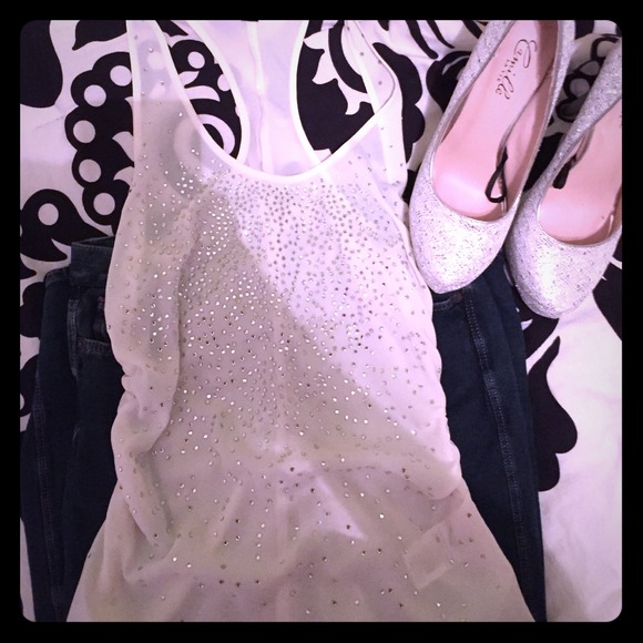 Rhinestone Bebe Top XXS