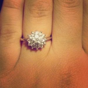Flower petal vintage engagement/promise ring
