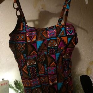 Forever 21 Aztec Tankini Top