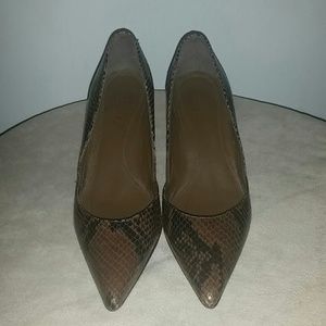 Talbots Snake print all leather pumps