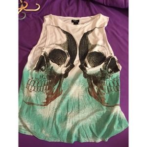 Ombré Glitter Skull Top