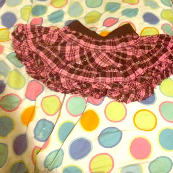 Pink plaid skirt