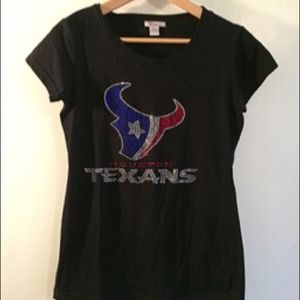 Texans Rhinestone Fitted Tee Shirt