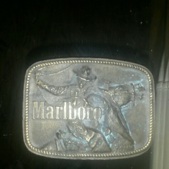 MARLBORO Vintage 1975 Brass Western Belt Buckle