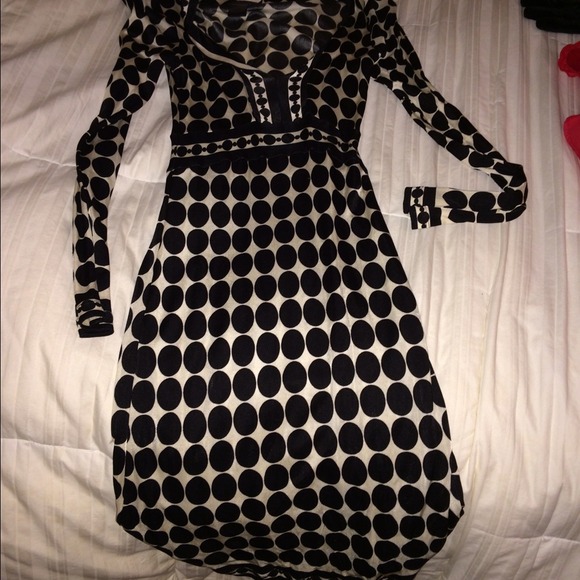 Black and white polka dot dress