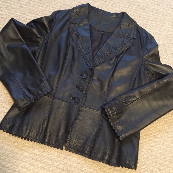 Wilson's Leather laser cut detail blazer