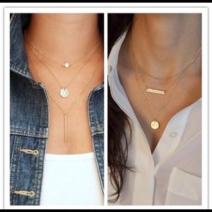 3 layer gold necklace